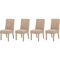 Cadeira Sala de Jantar Anne Kit 4 Un Nature/Courano/Creme - Henn
