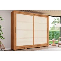 Guarda Roupa Casal 2 Portas de Correr e 4 Gavetas c/ Pés Medelín Nature/Off White - Henn