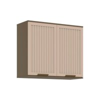 Armário Aéreo p/ Cozinha Connect c/2 Portas Ripadas 80cm Duna/Cristal - Henn
