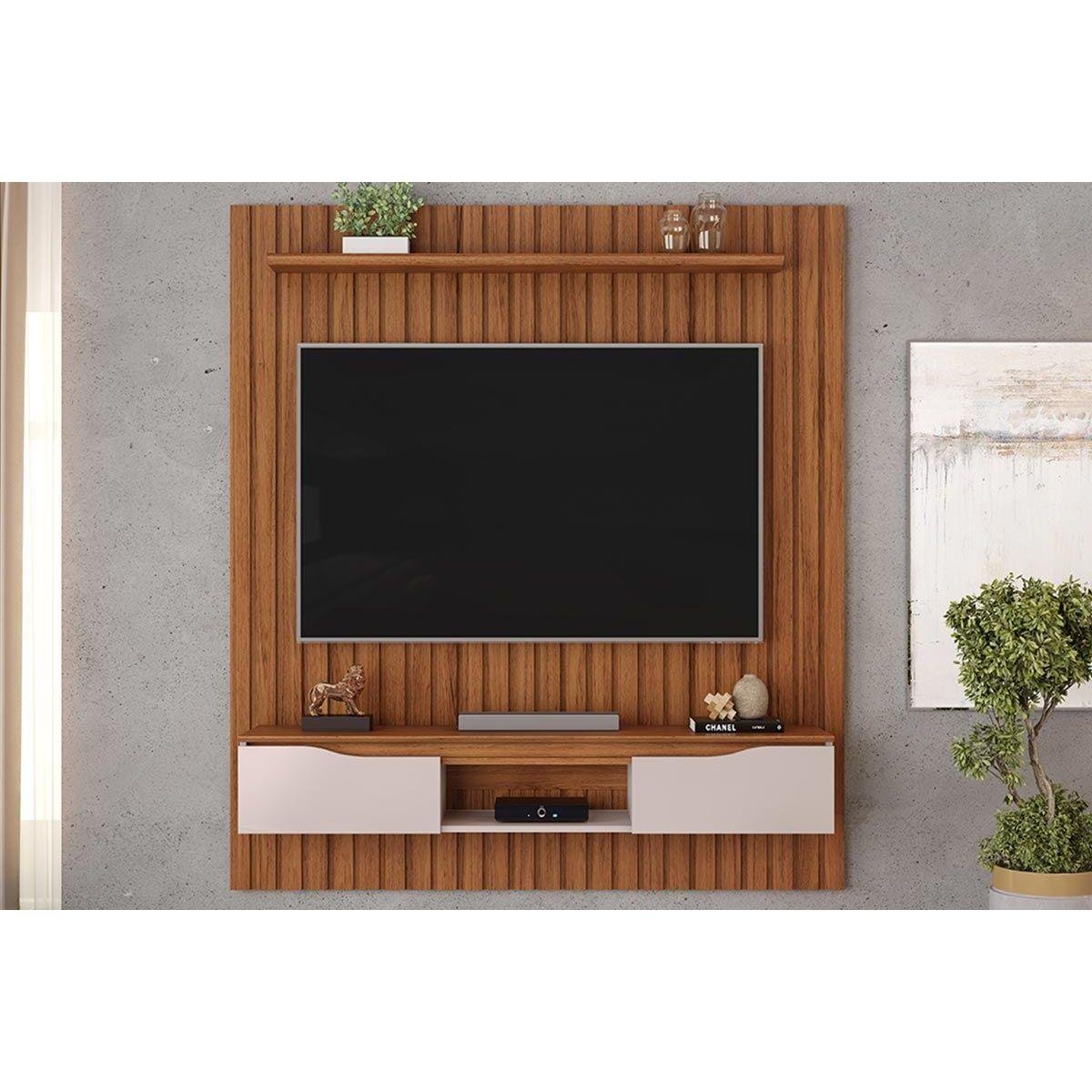 Painel Home p/TV até 70 Polegadas Isac 180 c/ Prateleira e Bancada ...
