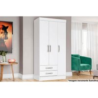 Guarda Roupa Solteiro 3 Portas e 2 Gavetas Briz BE16 Branco - Henn