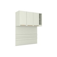 Modulado de Quarto Armário Ponte Aéreo Solteiro Seletto MC12 c/ 2 Portas e 2 Nichos Areia - Henn