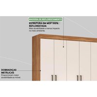 Guarda Roupa Solteiro 6 Portas e 2 Gavetas Verso - Amendola/Off White - Demóbile