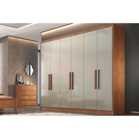 Guarda Roupa Casal 6 Portas e 4 Gavetas Rizon/Linea Cumaru/Fendi - Novo Horizonte