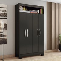 Armário Multiuso 93cm 4 Portas 1 Nicho Tóquio Notável Preto