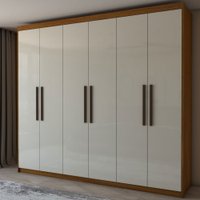 Guarda-Roupa Casal Versalhes 6 Portas 4 Gavetas Cinamomo/Off White - Panorama Móveis