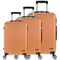 Conjunto Malas Rígidas Tonin Linha Safira (P + M + G) Pessego