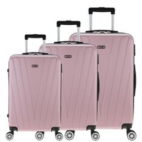 Conjunto Malas Rígidas Tonin Linha Ágata (P + M + G) Rosa