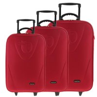 Conjunto de Malas Tonin Linha Retrô (P + M + G) Vermelho