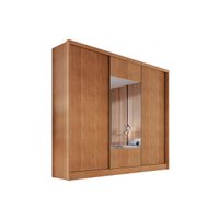 Guarda Roupa Casal 3 Portas de Correr e 8 Gavetas c/ Espelho Arezzo/Medelim Cumaru - Novo Horizonte