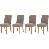 Cadeira Sala de Jantar Malu Kit 4 Un Nature/Marrom Amêndoa - Henn
