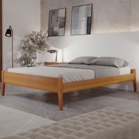 Cama Queen Turca Slim Madeira Maciça Amêndoa/Mel - Josandro