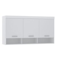 Armário Aéreo Maleiro Modulado 165cm 3 Portas Alpes Luciane Móveis Branco