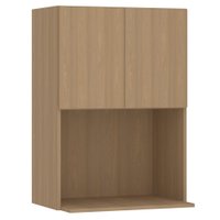 Armário Aéreo Slim 2 portas com nicho para Micro Luciane 60cm Freijo