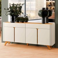 Balcão Buffet Aros 4 Portas Off White/Naturalle - Mavaular