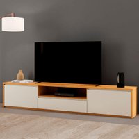 Rack para TV Até 75 Polegadas Piazza 3 Gavetas Naturalle/Off White - Mavaular