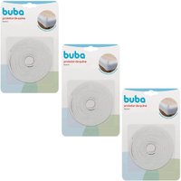 Kit 3 Protetores de Quinas e Cantos Flexível Rolo de Fita Protetora 2m Branca Buba Baby
