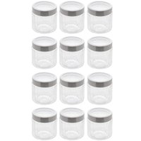 Conjunto 12 Potes de Vidro com Tampa Inox 870ml cada Lyor Sy