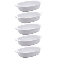 Kit 5 Travessas para Servir de Melamina Branca 23cm com Alça
