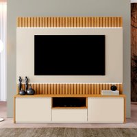 Estante para TV Até 58 Polegadas Boreal 3 Gavetas com Led Naturalle/Off White - Mavaular