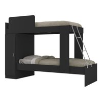 Beliche com Armário 1 Porta para Colchão 78x188cm Cocada Multimóveis BB4008 Preto