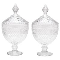 Kit 2 Potiches de Cristal com Pé Bico de Jaca Perseu Lyor Bo