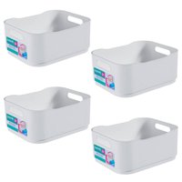 Kit 4 Caixas Organizadoras Fit Branca Cestos Coza Closet Ban