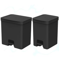 Conjunto 2 Lixeiras de Cozinha com Pedal e Aro Interno 12L e 20L OU Trium Preto