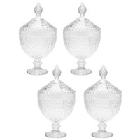 Kit 4 Potiches de Cristal com Pé Bico de Jaca Perseu Lyor Bo