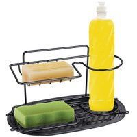 Porta Detergente Esponja Preto Suporte Aramado Pia ou Parede