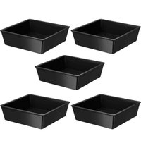 Kit 5 Travessas Retangulares 4,8L Preta Uno Coza Bandeja para Servir Saladas Sobremesas Arroz
