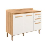 Balcao 03 PT 120cm Com Tampo 16988 Freijo Off White Cristal Nicioli