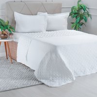 Kit Colcha Casal Santorini Super Macia 220x240 Branco