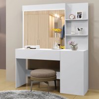 Penteadeira Camarim Londres 1 Gaveta 1 Porta Branco Acetinado - Mavaular