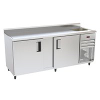 Balcão Refrigerados Venâncio 200cm Inox Borda Espelhada com Cuba 127V VCFRH20-39382