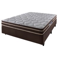 Cama Box Casal Marrom + Colchão Espuma D70/D28 Dupla Face Oakland 138x188x66cm