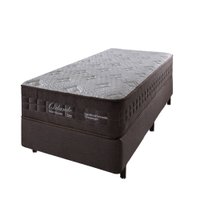 Cama Box Solteiro King Marrom + Colchão Molas Ensacadas Magnético Massageador Memphis 96x203x65cm