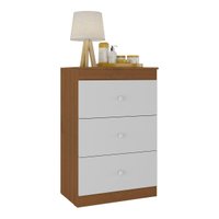 Cômoda Infantil com 3 Gavetas Doce de Leite Multimóveis MP2676 Madeirado/Branco