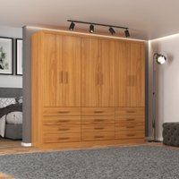 Guarda-Roupa Casal New Mônaco 6 Portas 12 Gavetas Cinnamomo - Evidência Móveis