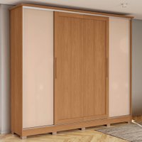 Guarda-Roupa Casal 4 Portas 4 Gavetas Flex Canela/Macadamia - Kappesberg
