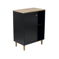 Gabinete Armário Banheiro Ditália 1 Porta BN-06 cor:preto