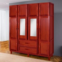 Guarda-Roupa Alagoas 10 Portas 2 Gavetas 5 Prateleiras com Espelho Mel - Rodmóveis