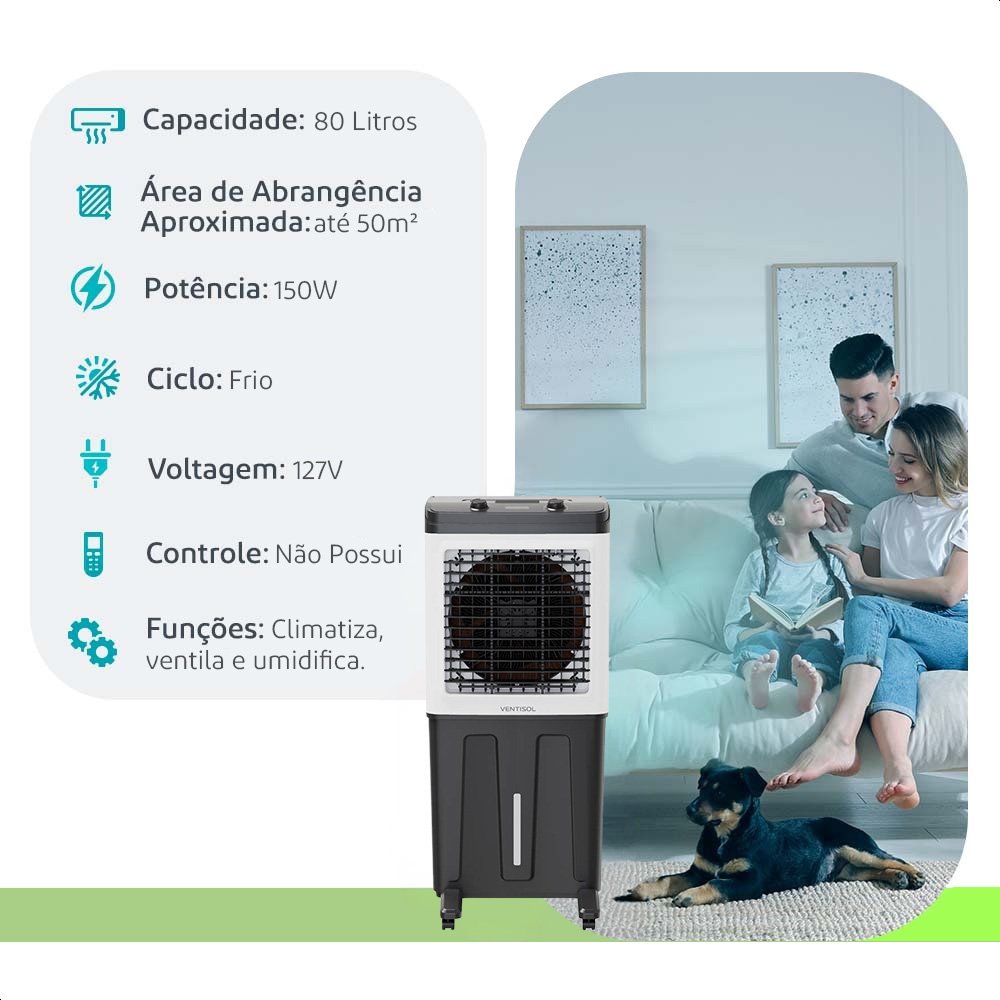 Climatizador Industrial 80 Litros 150W 127V Nacional Ventisol CLIN80PRO-01 BR/PT