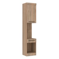 Guarda Roupa Modulado Mesa de Cabeceira Alta 1 Porta 1 Gaveta 45cm Slim Luciane MóveisvJequitibá