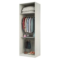 Guarda Roupa Closet Aberto 2 Cabideiros 80,4cm Prime Luciane Móveis Legno Crema
