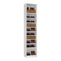 Guarda Roupa Closet Aberto Sapateira com 9 Prateleiras 50,3cm Prime Luciane Móveis Branco