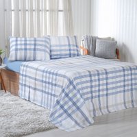 Jogo de Cama Queen 4 Pçs 150 Fios Super Macio 100% Algodão Chess