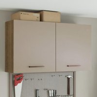 Armário Aéreo Multiuso 120cm 2 Portas Rustic/Crema Agata Madesa