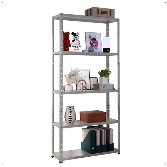 Estante 60x199 Armário Aço Organizador 5 Bandejas Prateleiras Multiuso Lavanderia Expositor Cinza Fosco - Lojas RPM