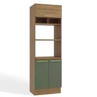 Paneleiro Duplo 70cm 2 Fornos 3 portas Botanic Kappesberg Nogueira Fosco/Verde Oliva